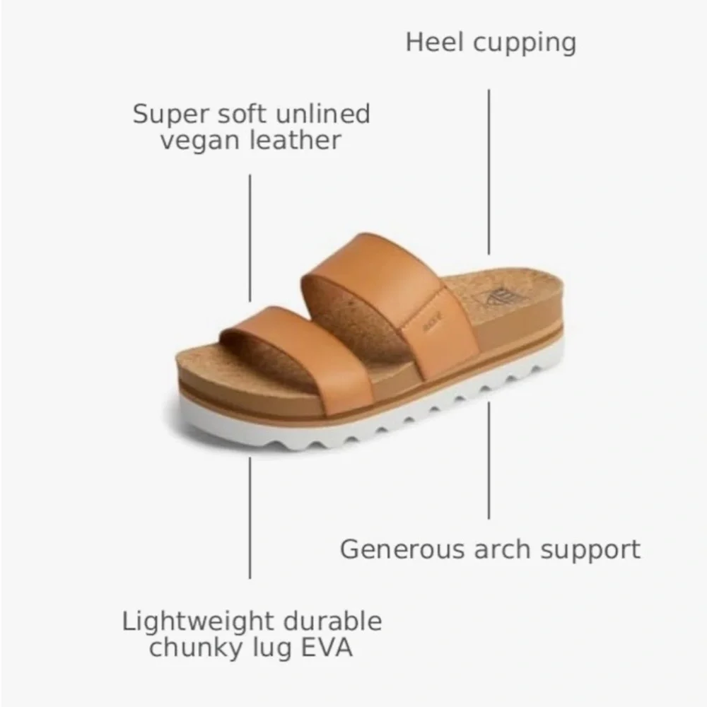 NIB Reef Cushion Vista Hi Platform Sandal Natural color Size 8.5 - Picture 4 of 12